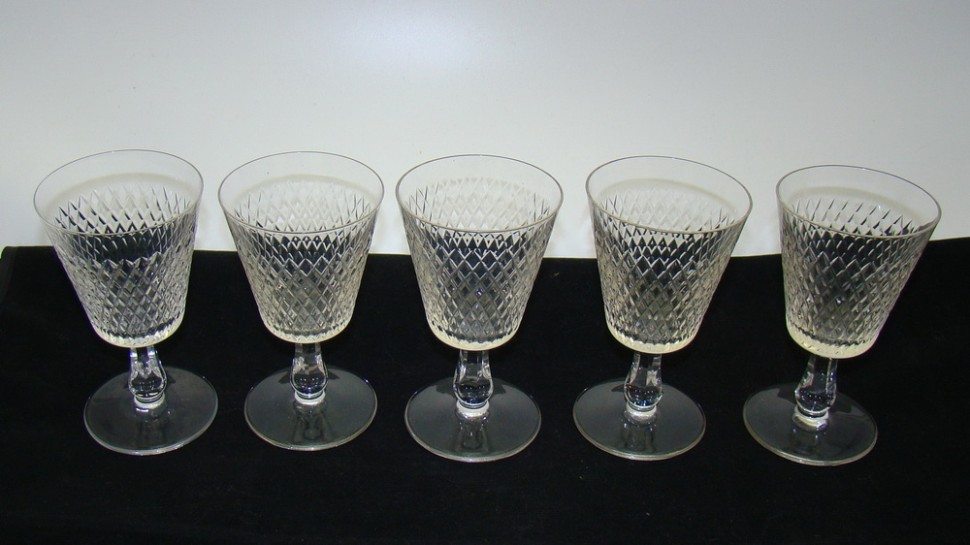 Val Saint Lambert рюмки хрустальные винтажные 5 шт. (A627)