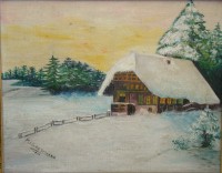 Картина старинная Зима (M248)