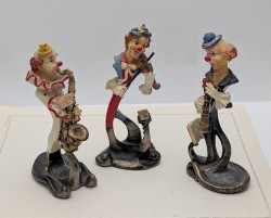 Фигурки трио клоуны-музыканты винтажные (B022)
