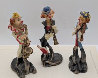 Фигурки трио клоуны-музыканты винтажные (B022)