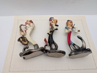 Фигурки трио клоуны-музыканты винтажные (B022)