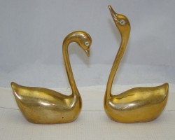 Фигурки бронзовые Лебеди 2 шт. (X462)