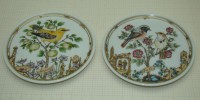 Hutschenreuther блюдечки винтажные Времена года Птички 2 шт. (M639)