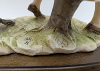 Статуэтка винтажная в стиле Каподимонте Девочка с щенками (B023)