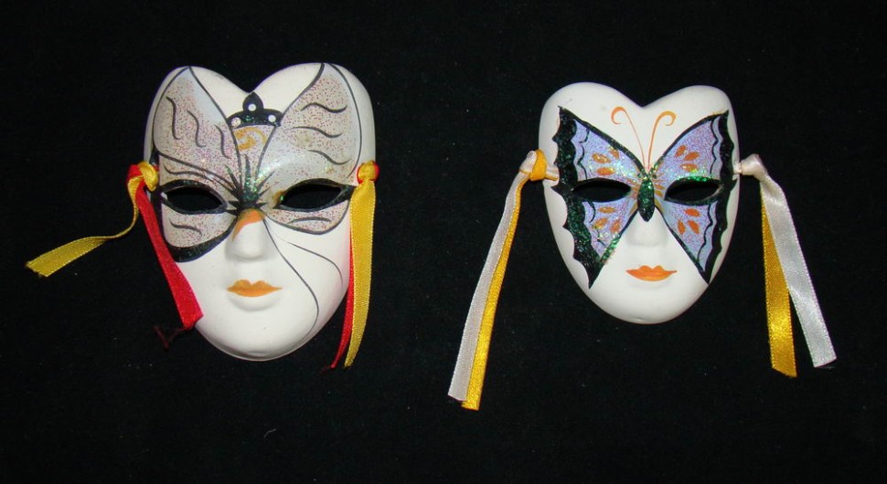 Маски венецианские маленькие декоративные 2шт. (U929)