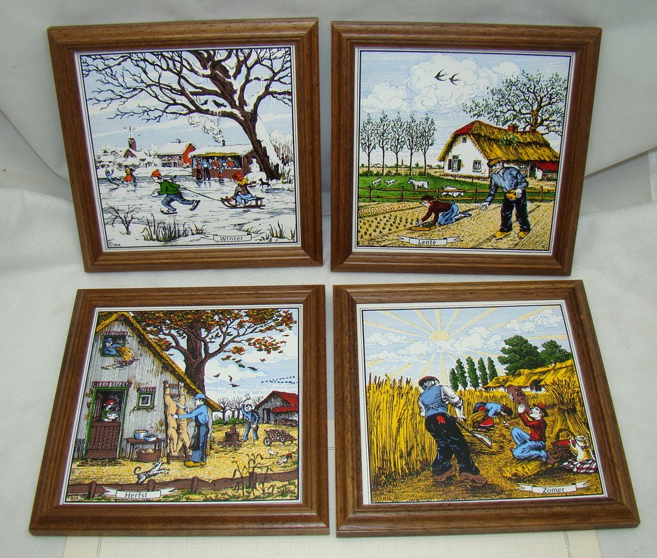 Украшения настенные винтажные Времена года 4 шт. (M640)