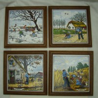 Украшения настенные винтажные Времена года 4 шт. (M640)