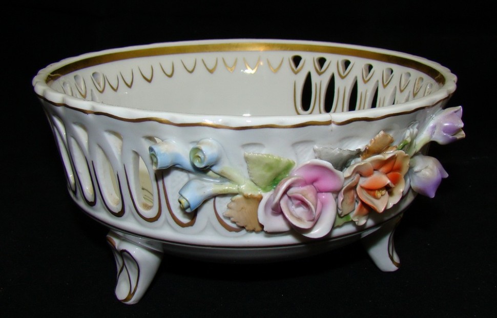 Вазочка для фруктов конфетница винтажная (V942)