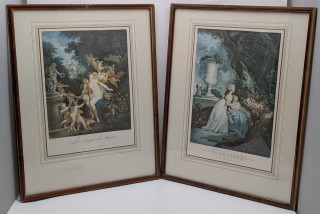 Винтажные репродукции старинных гравюр 2 шт. (B025)