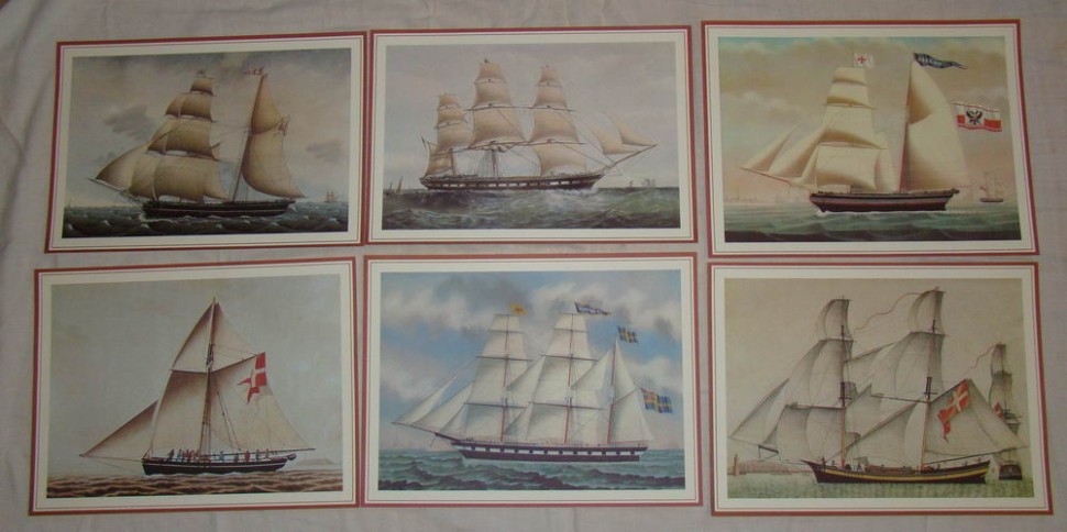 Старинные принты "Парусники" (U879)