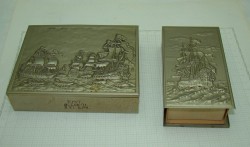 Сигаретница и спичечница "Парусный флот" (R967)