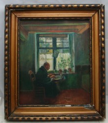 Картина старинная Фламандская кружевница (Y506)