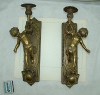 Подсвечники фигурки настенные винтажные Путти пара (M642)
