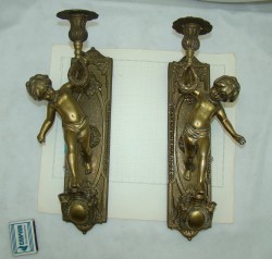 Подсвечники фигурки настенные винтажные Путти пара (M642)