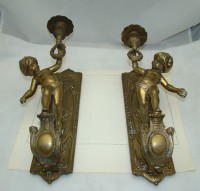 Подсвечники фигурки настенные винтажные Путти пара (M642)