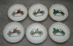 Блюдечки миниатюрные Старинные автомобили 6 шт (W486)
