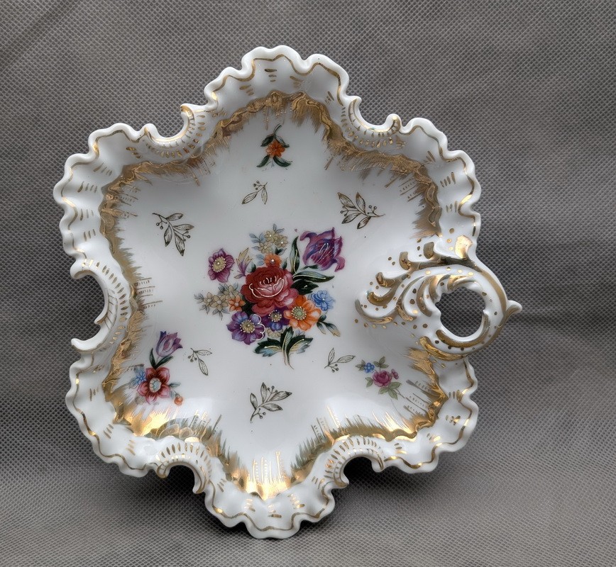 Блюдо конфетница винтажная Цветы (A928)