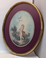 Винтажный принт  в рамке с гравюры Fragonard (A830)