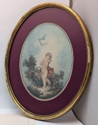 Винтажный принт  в рамке с гравюры Fragonard (A830)