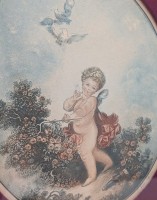 Винтажный принт  в рамке с гравюры Fragonard (A830)