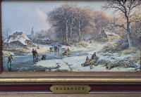 Картины репродукции винтажные Зимние голландские пейзажи (B028)