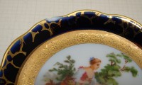 Friedrich Eger & Co. блюдечки миниатюры винтажные 6 шт. (X887)