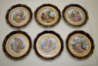 Friedrich Eger & Co. блюдечки миниатюры винтажные 6 шт. (X887)