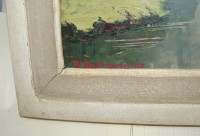 Картина старинная пейзаж Река (Y028)