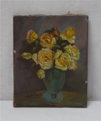 Картина старинная "Цветы" (S895)