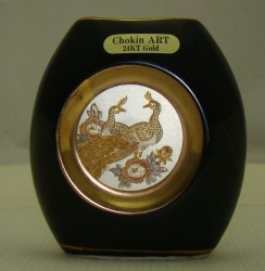 Вазочка маленькая винтажная Павлины (Q737)