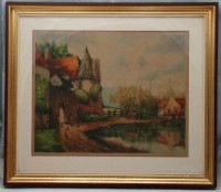 Цветные гравюры старинные 2 шт. (Z188)